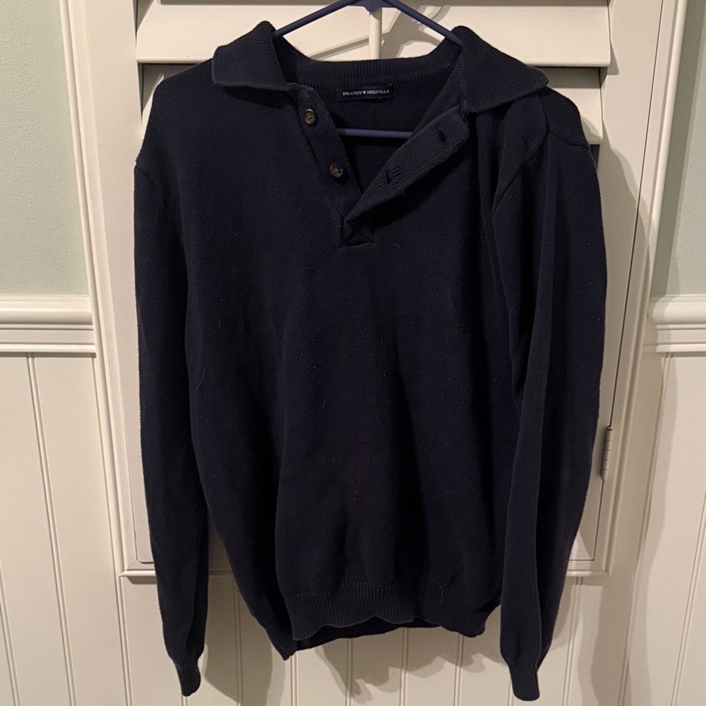 Brandy Melville Navy Collared Women’s Sweater